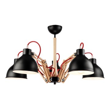 Lámpara de techo MARCELLO 5xE27/60W/230V haya