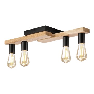 Lámpara de techo MATTE 4xE27/15W/230V negro/roble
