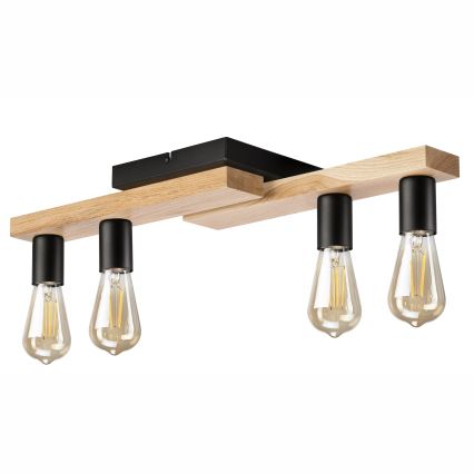 Lámpara de techo MATTE 4xE27/15W/230V negro/roble