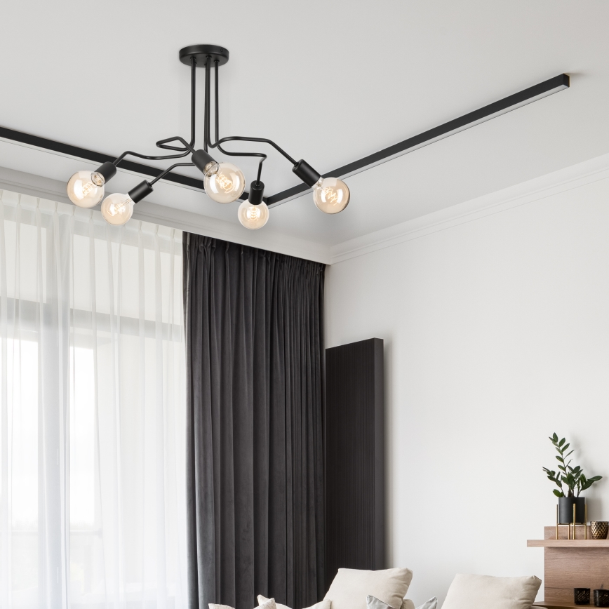 Lámpara de techo MATYLDA 5xE27/60W/230V negro