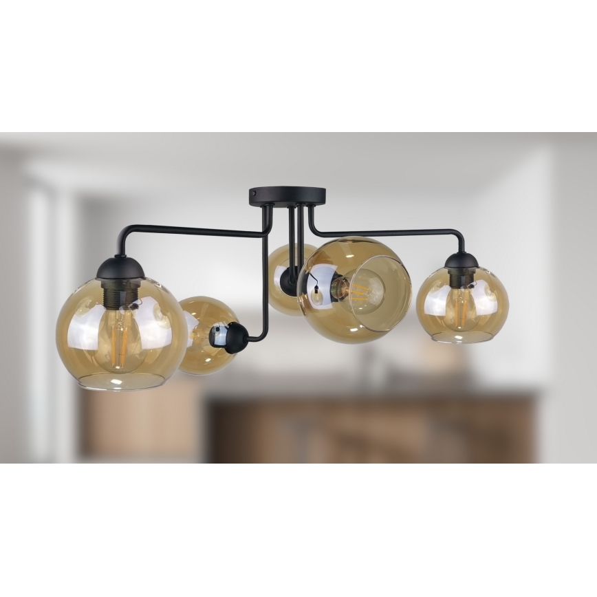 Lámpara de techo MONDE BLACK 5xE27/60W/230V