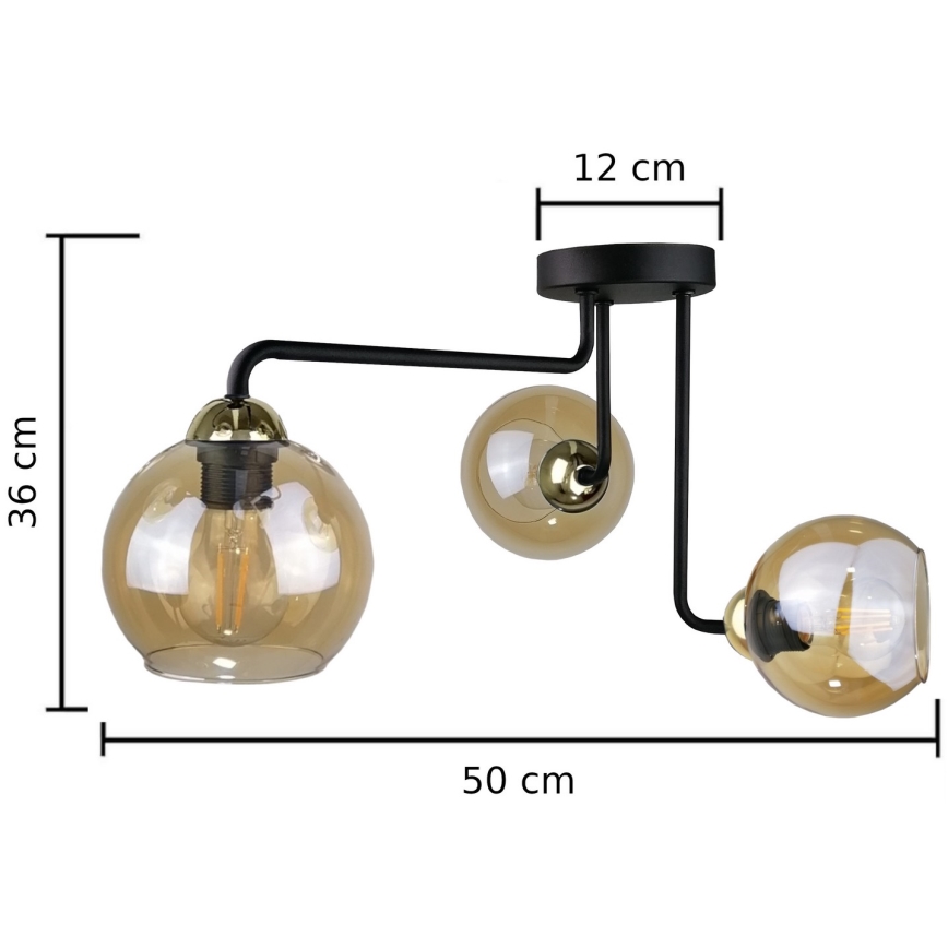 Lámpara de techo MONDE GOLD 3xE27/60W/230V