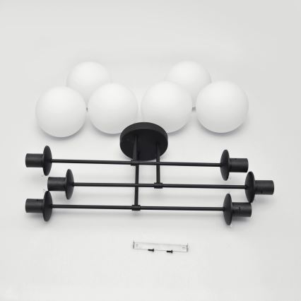 Lámpara de techo MOON 6xE27/15W/230V negro