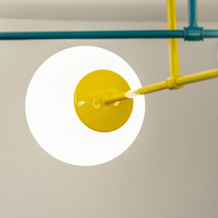 Lámpara de techo MOON de montaje en superficie 4xE27/15W/230V turquesa/amarilla