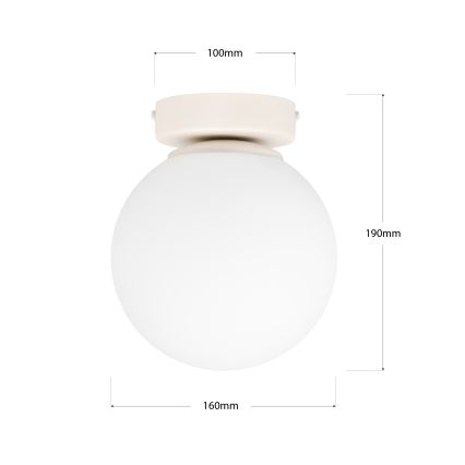 Lámpara de techo MOONLIGHT 1xE27/15W/230V, Ø 16 cm, color crema