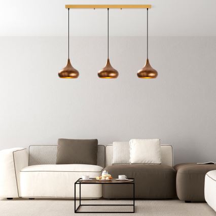 Lámpara de techo MUBA 3xE27/40W/230V, cobre