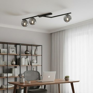 Lámpara de techo NATON 3xE14/10W/230V negro/ahumado