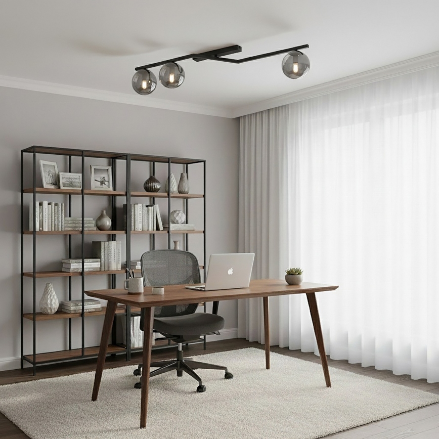 Lámpara de techo NATON 3xE14/10W/230V negro/ahumado