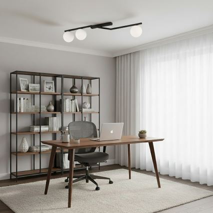 Lámpara de techo NATON 3xE14/10W/230V negro/blanco