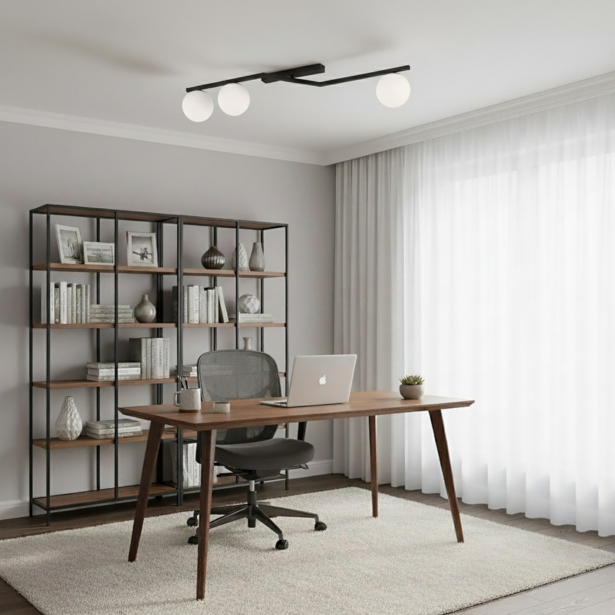 Lámpara de techo NATON 3xE14/10W/230V negro/blanco