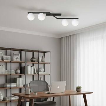 Lámpara de techo NATON 4xE14/10W/230V negra/blanca