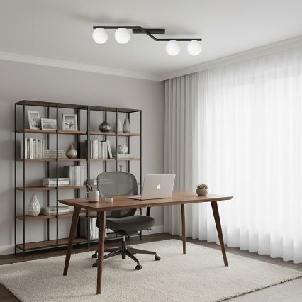 Lámpara de techo NATON 4xE14/10W/230V negra/blanca