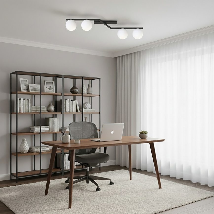 Lámpara de techo NATON 4xE14/10W/230V negra/blanca