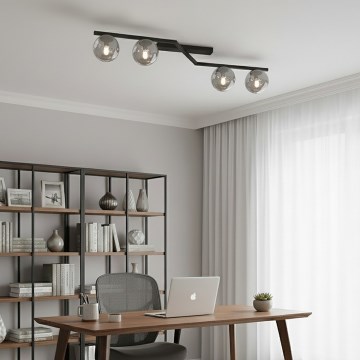 Lámpara de techo NATON 4xE14/10W/230V negro/ahumado