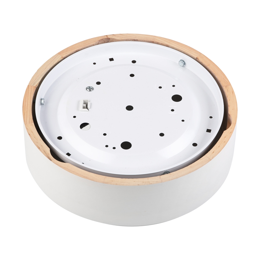 Lámpara de techo NATURAL 1xE27/15W/230V Ø 27,5 cm pino/blanco