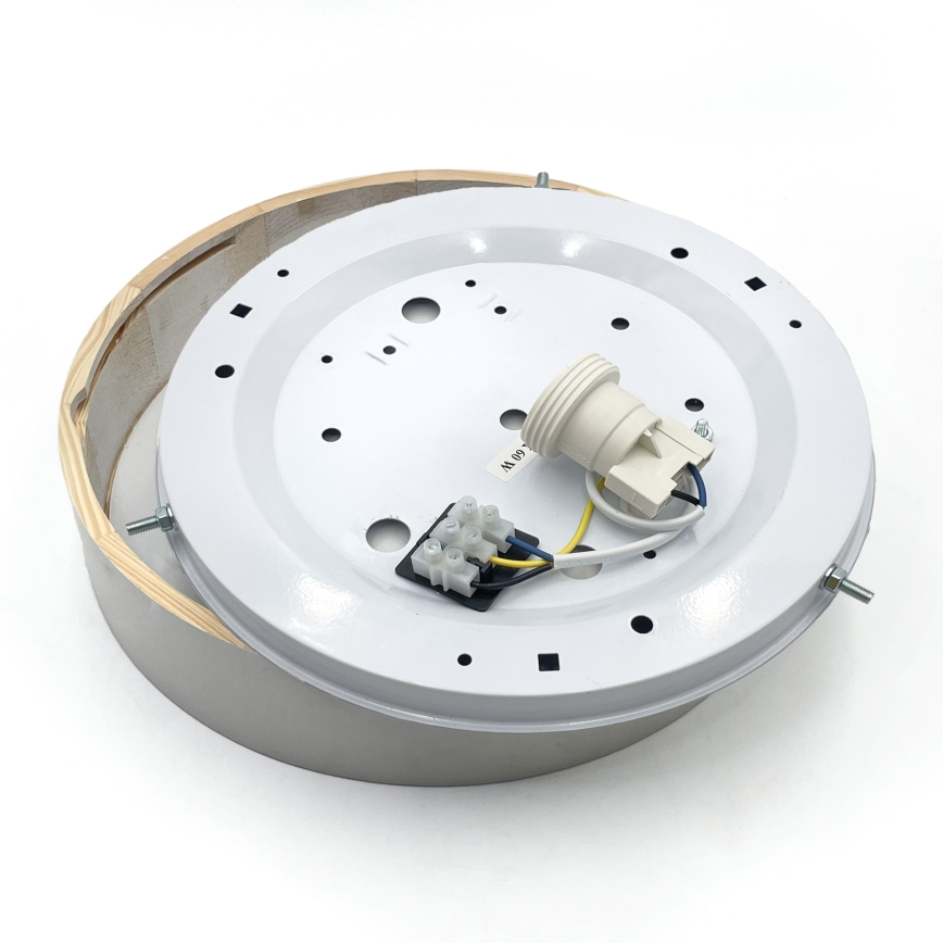 Lámpara de techo NATURAL 1xE27/15W/230V Ø 27,5 cm pino/blanco