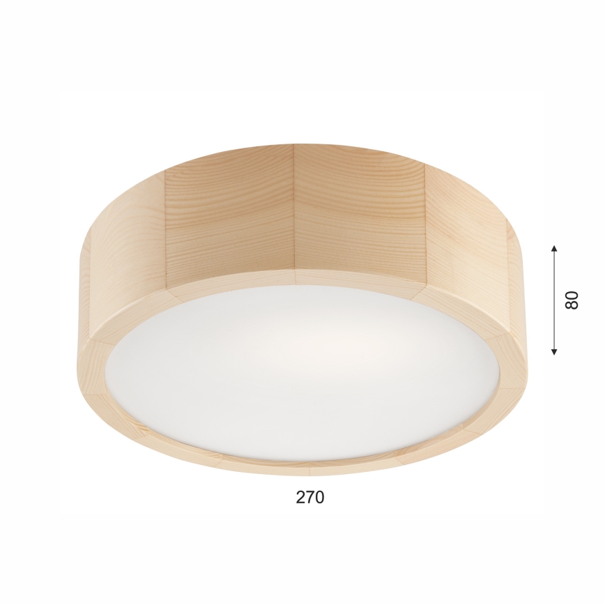 Lámpara de techo NATURAL 1xE27/60W/230V ? 27 cm pino