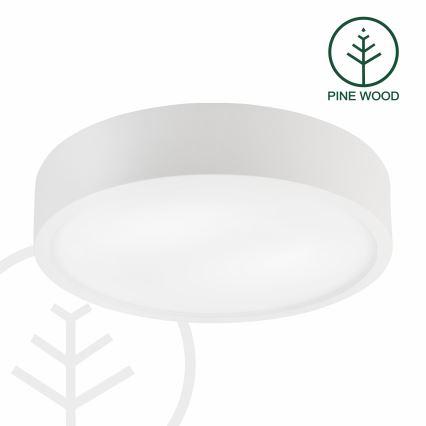 Lámpara de techo NATURAL 3xE27/15W/230V Ø 37,5 cm pino/blanco