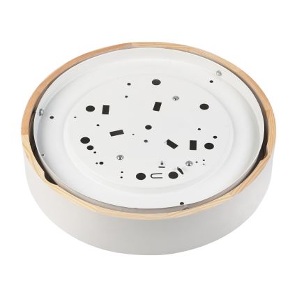 Lámpara de techo NATURAL 3xE27/15W/230V Ø 37,5 cm pino/blanco