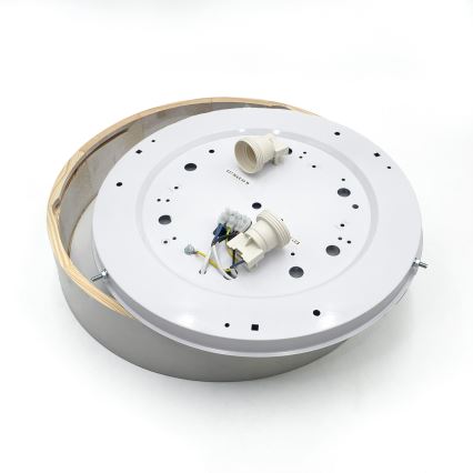 Lámpara de techo NATURAL 3xE27/15W/230V Ø 37,5 cm pino/blanco