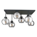 Lámpara de techo NESSA 6xE27/60W/230V negro/transparente