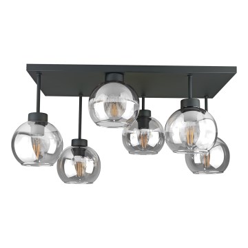 Lámpara de techo NESSA 6xE27/60W/230V negro/transparente