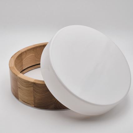 Lámpara de techo para baño OAK 2xE27/15W/230V IP54 roble Ø 27 cm