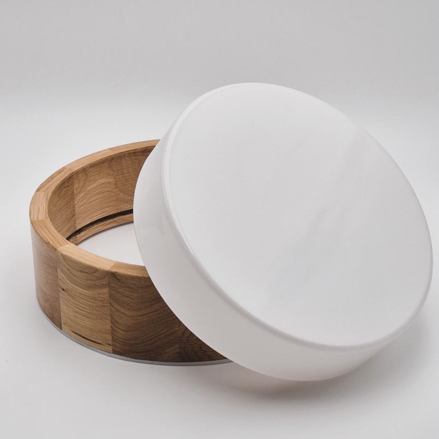 Lámpara de techo para baño OAK 2xE27/15W/230V IP54 roble Ø 27 cm