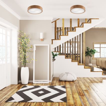 Lámpara de techo OAK 2xE27/60W/230V roble ? 37,5 cm