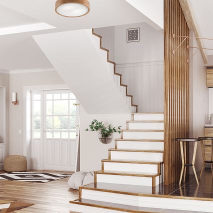 Lámpara de techo OAK 2xE27/60W/230V roble ? 37,5 cm