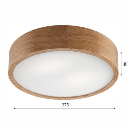 Lámpara de techo OAK 2xE27/60W/230V roble ? 37,5 cm
