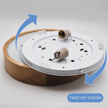Lámpara de techo OAK 2xE27/60W/230V roble ? 37,5 cm