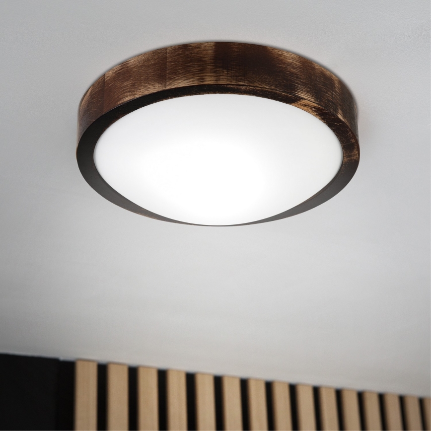 Lámpara de techo OAK SLIM 1xE27/15W/230V Ø 27 cm roble/marrón oscuro