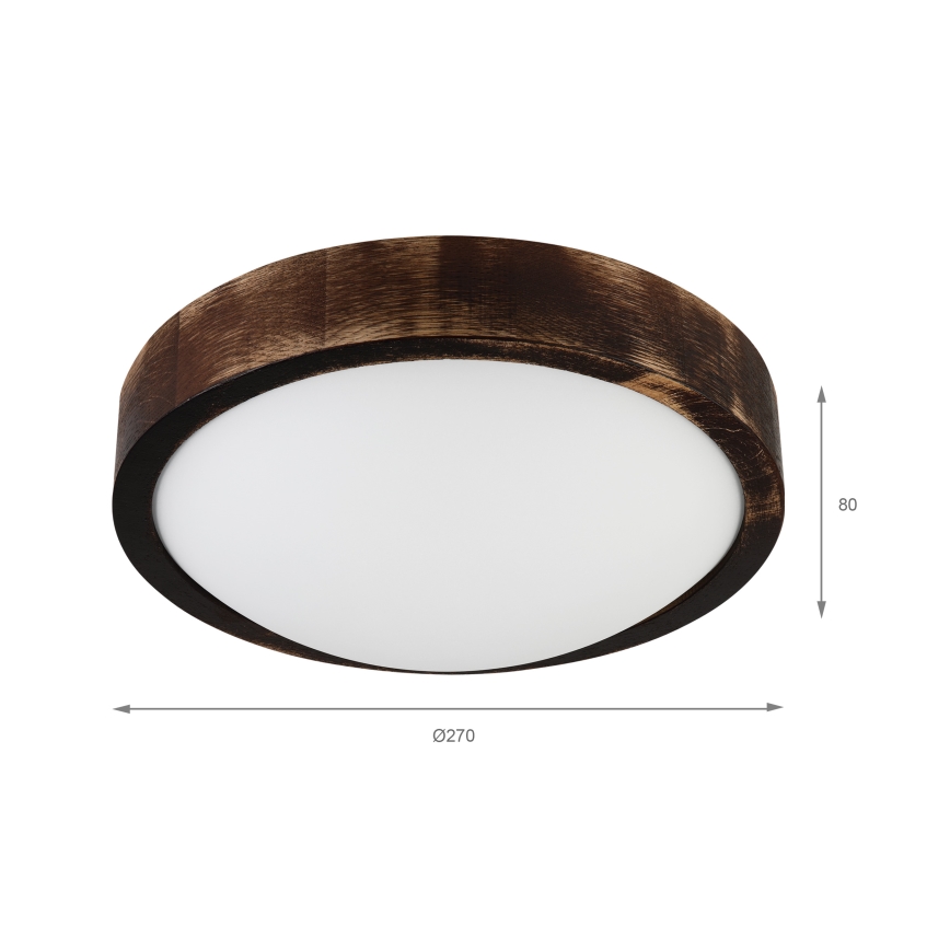 Lámpara de techo OAK SLIM 1xE27/15W/230V Ø 27 cm roble/marrón oscuro