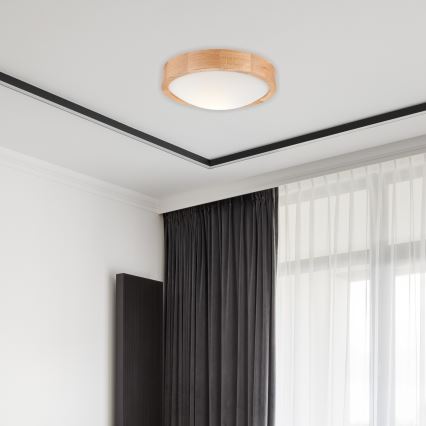 Lámpara de techo OAK SLIM 1xE27/60W/230V roble ? 27 cm