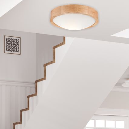Lámpara de techo OAK SLIM 1xE27/60W/230V roble ? 27 cm