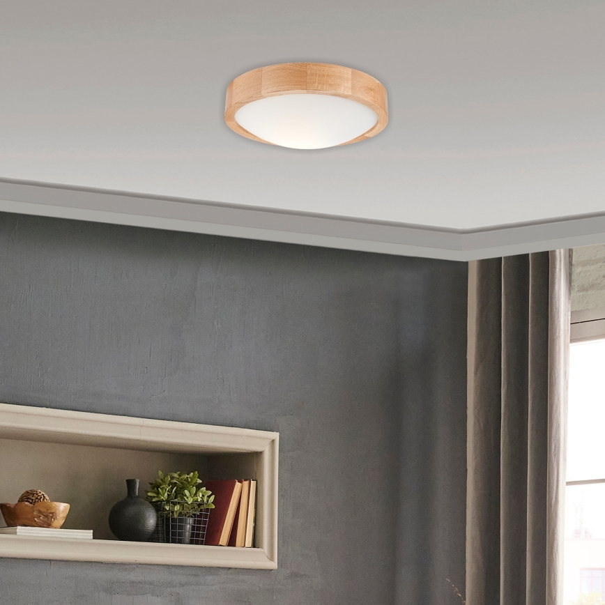 Lámpara de techo OAK SLIM 1xE27/60W/230V roble ? 27 cm