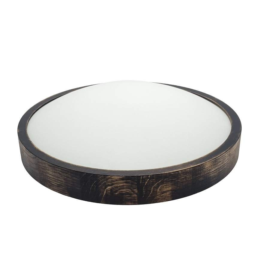 Lámpara de techo OAK SLIM 2xE27/15W/230V Ø 37 cm roble/marrón oscuro