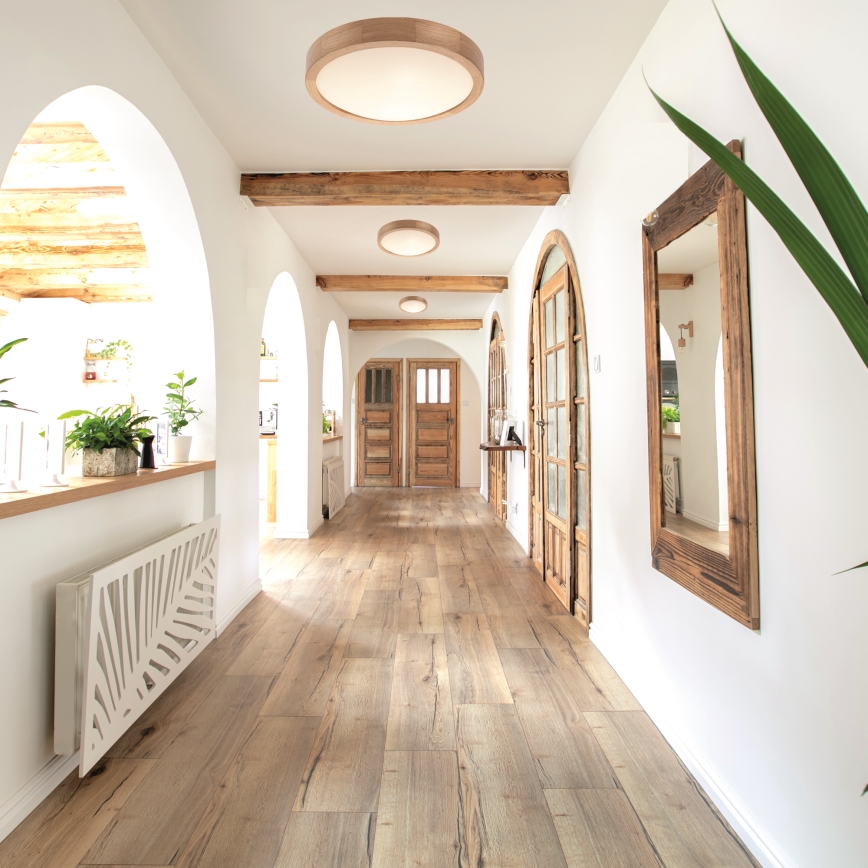 Lámpara de techo OAK SLIM 2xE27/60W/230V roble ? 37 cm