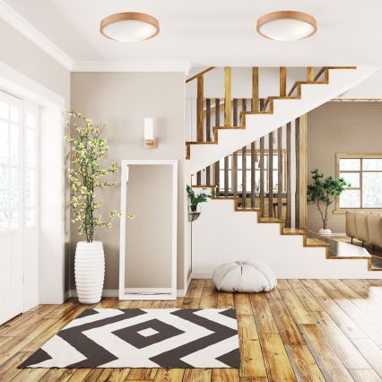 Lámpara de techo OAK SLIM 2xE27/60W/230V roble ? 37 cm