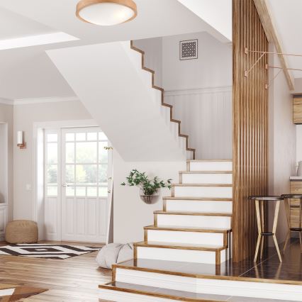 Lámpara de techo OAK SLIM 2xE27/60W/230V roble ? 37 cm
