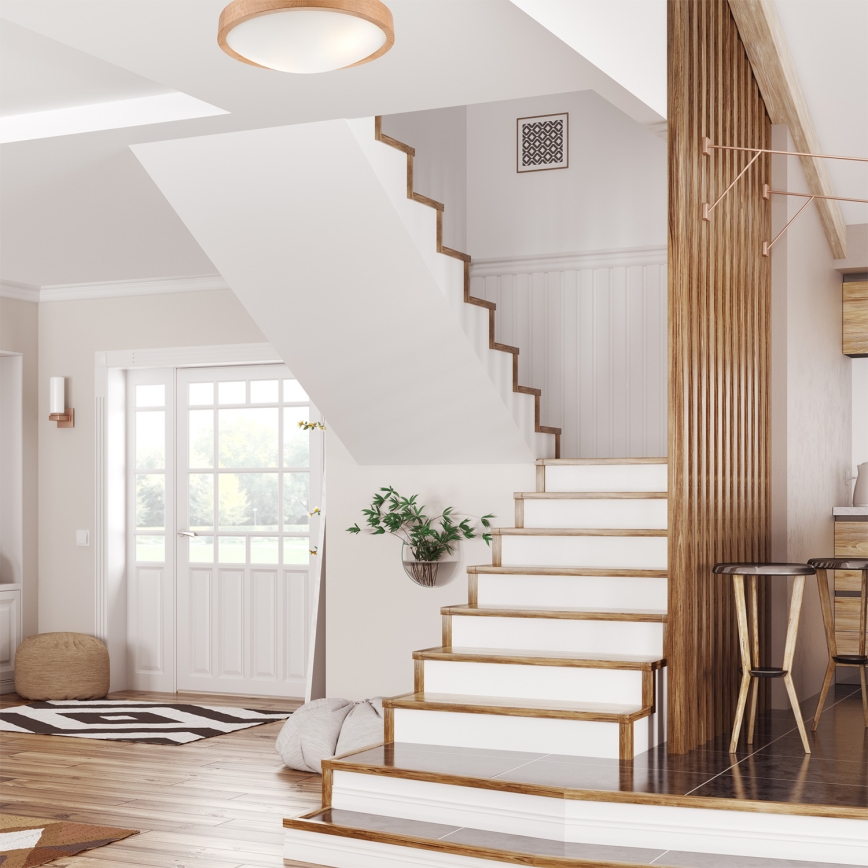 Lámpara de techo OAK SLIM 2xE27/60W/230V roble ? 37 cm