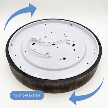 Lámpara de techo OAK SMOKY 3xE27/15W/230V Ø 47,5 cm roble/marrón oscuro
