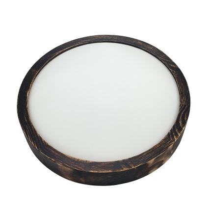 Lámpara de techo OAK SMOKY SLIM 1xE27/15W/230V Ø 27 cm roble/marrón oscuro