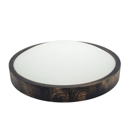 Lámpara de techo OAK SMOKY SLIM 2xE27/15W/230V Ø 37 cm roble/marrón oscuro