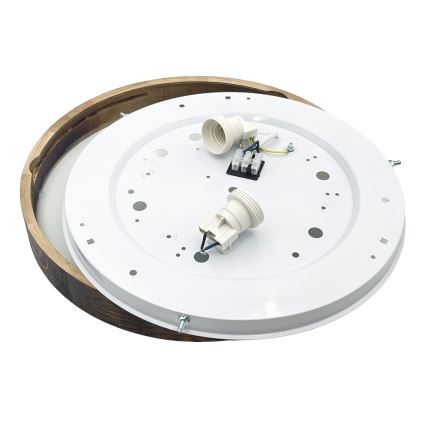 Lámpara de techo OAK SMOKY SLIM 2xE27/15W/230V Ø 37 cm roble/marrón oscuro