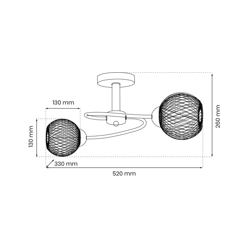 Lámpara de techo OAKLAND 2xE27/60W/230V