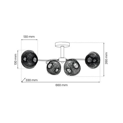 Lámpara de techo OAKLAND 4xE27/60W/230V
