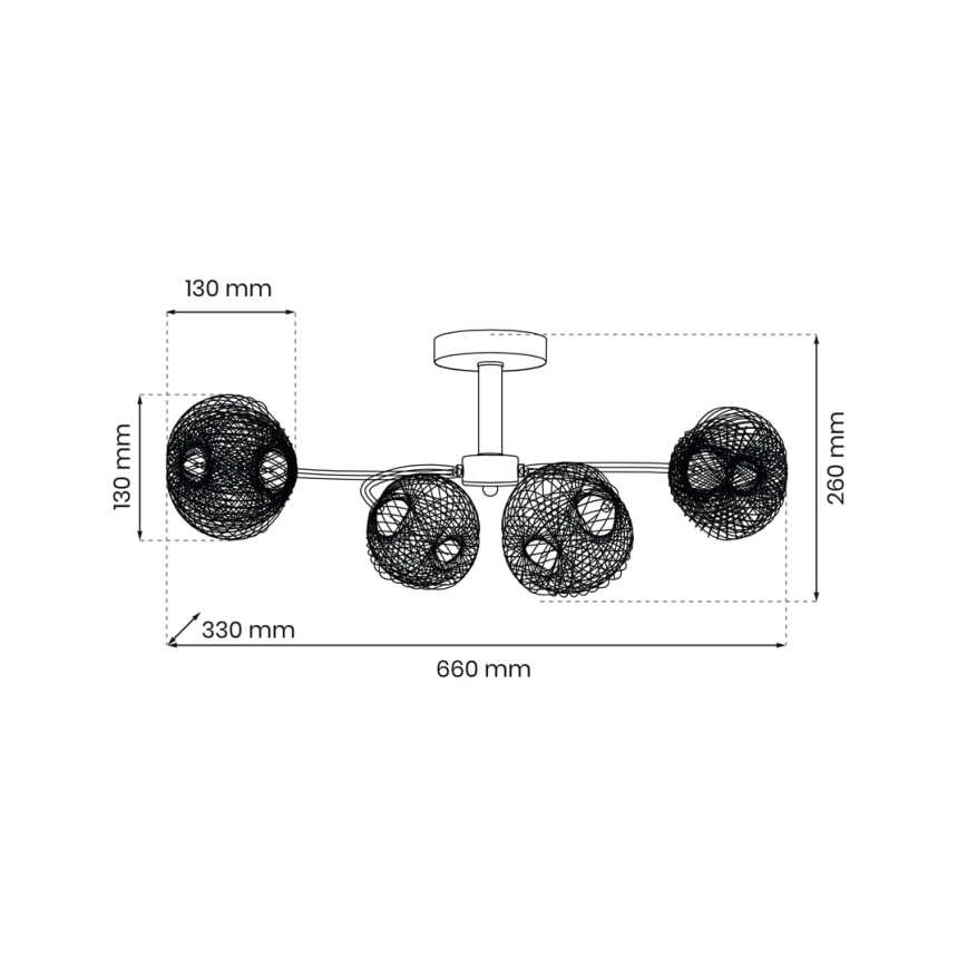 Lámpara de techo OAKLAND 4xE27/60W/230V