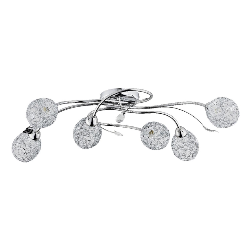 Lámpara de techo ORLEAN 6xE14/10W/230V cromo brillante